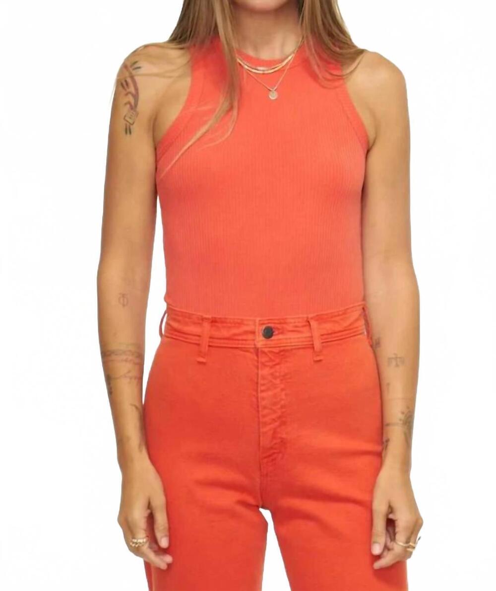 NEW PISTOLA blake crewneck bodysuit in blood orange
